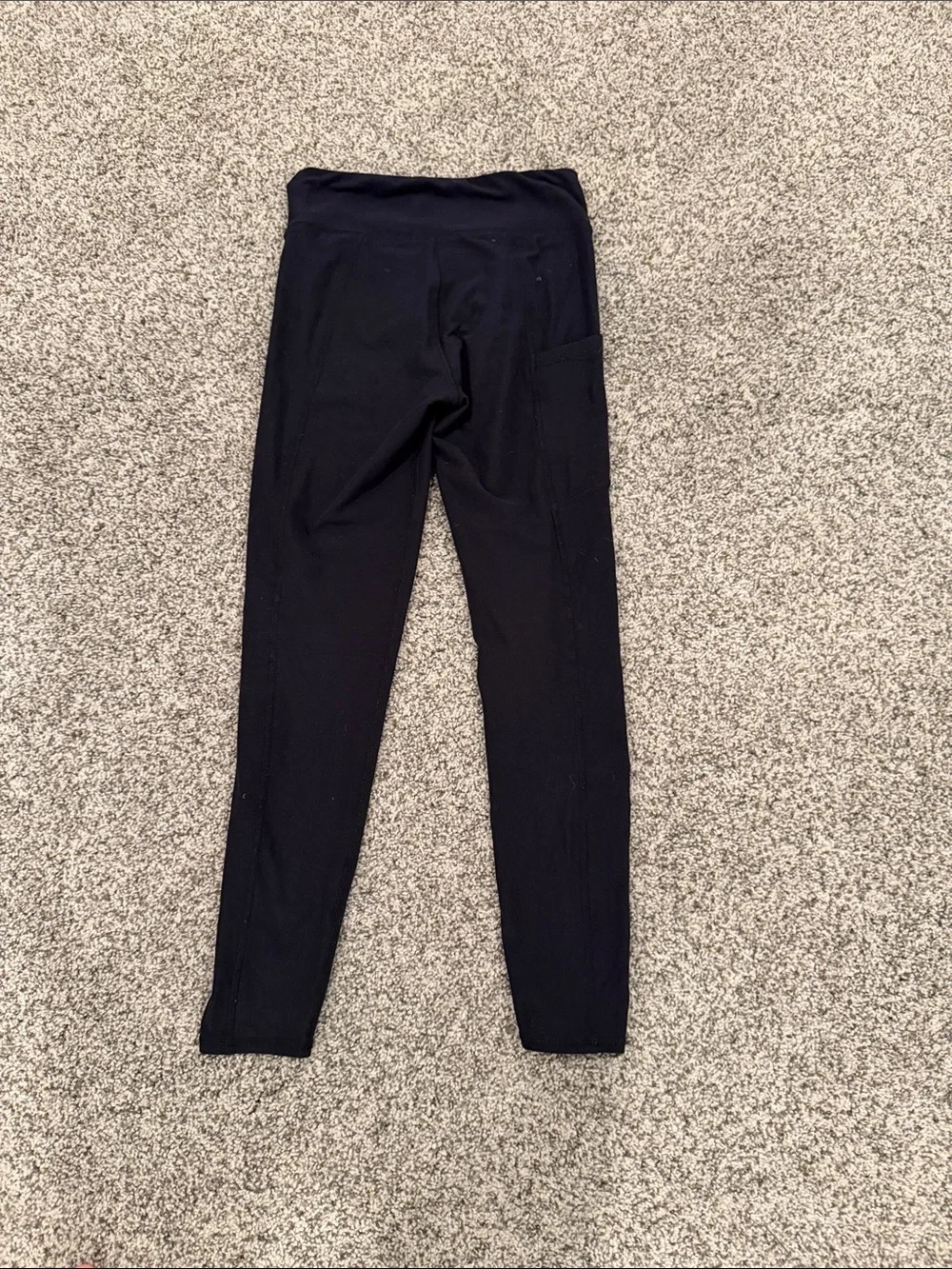 abercrombie kids navy blue athletic leggings w/side pocket